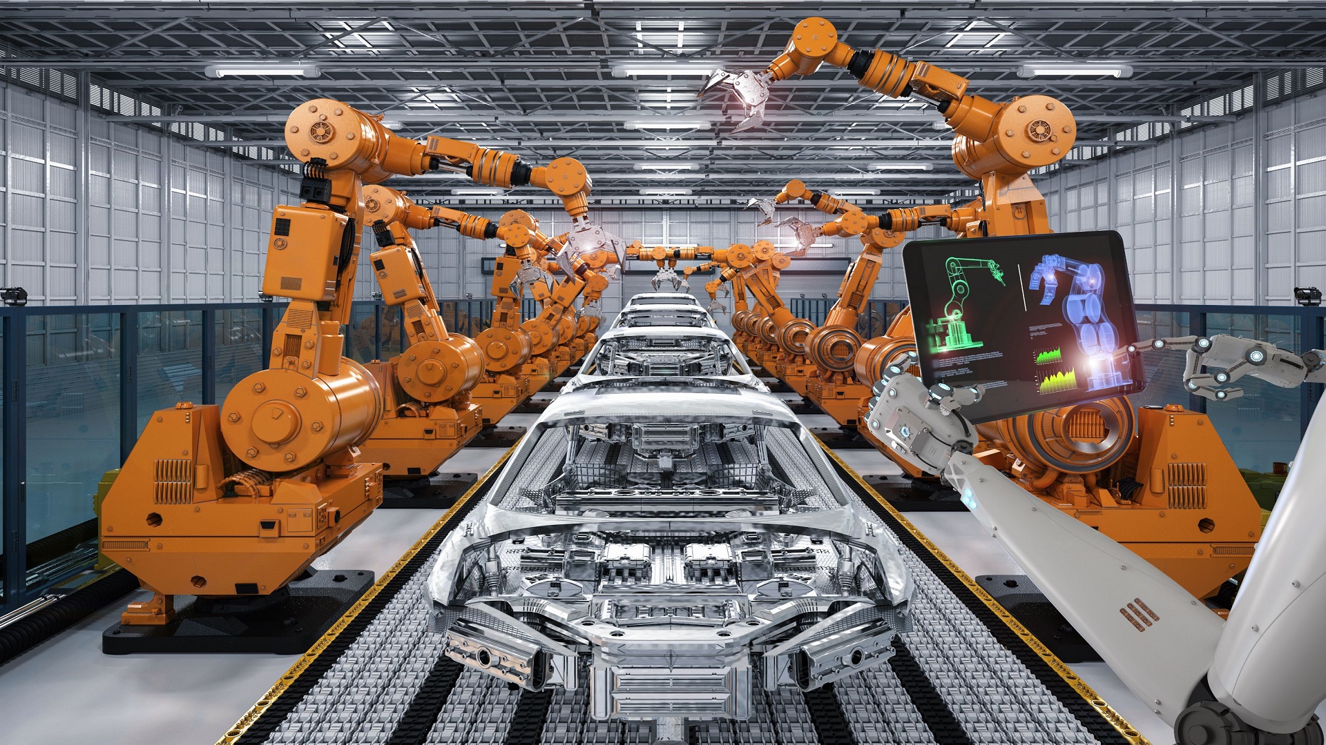 Industrial robots controlled by AI